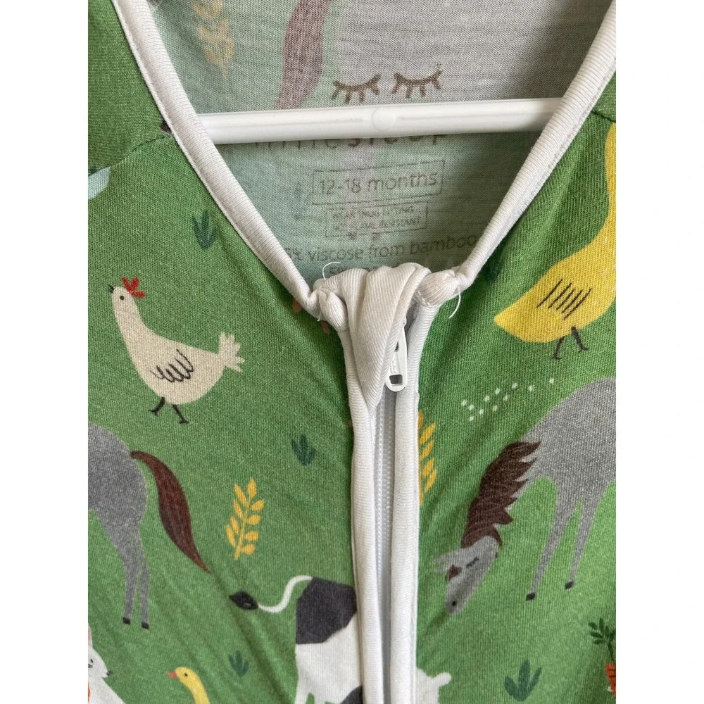 Little Sleepies Farm Print Bamboo Zippy 12-18 Months